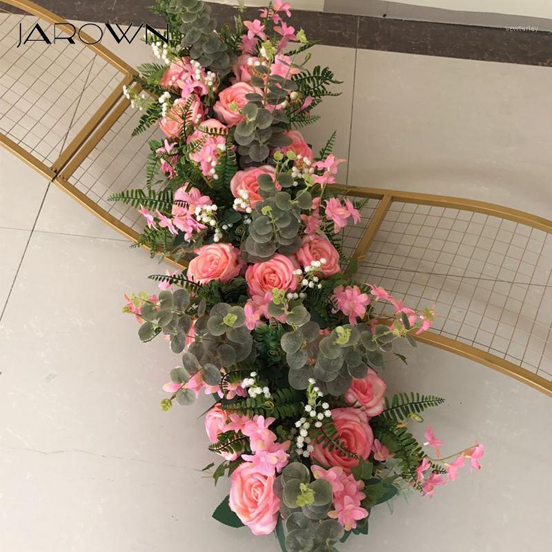 

JAROWN Wedding Props Pre-function Area 100cm Flower Row Road Lead Party Arrangement Scene DIY Silk Flowers Floral Decor1, Red