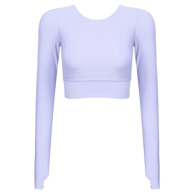 

New Women Spring Yoga Shirt Round Neck Long Sleeve Crop Top Back Cross Strappy Running Sportwear Female Gym Workout Fitness Tops, Black