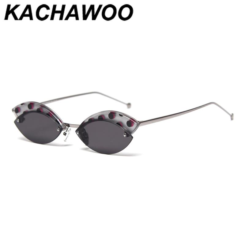 

Kachawoo retro sunglasses women cat eye black blue metal sun glasses vintage small half frame ladies new year decoration
