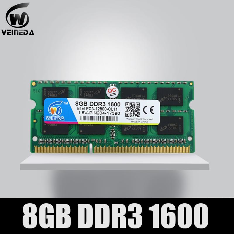 

VEINEDA Ram ddr3 2gb 4gb 8gb Sodimm Ram ddr3 4gb 1600 PC3-12800 Compatible 1333 204pin For Intel AMD Laptop