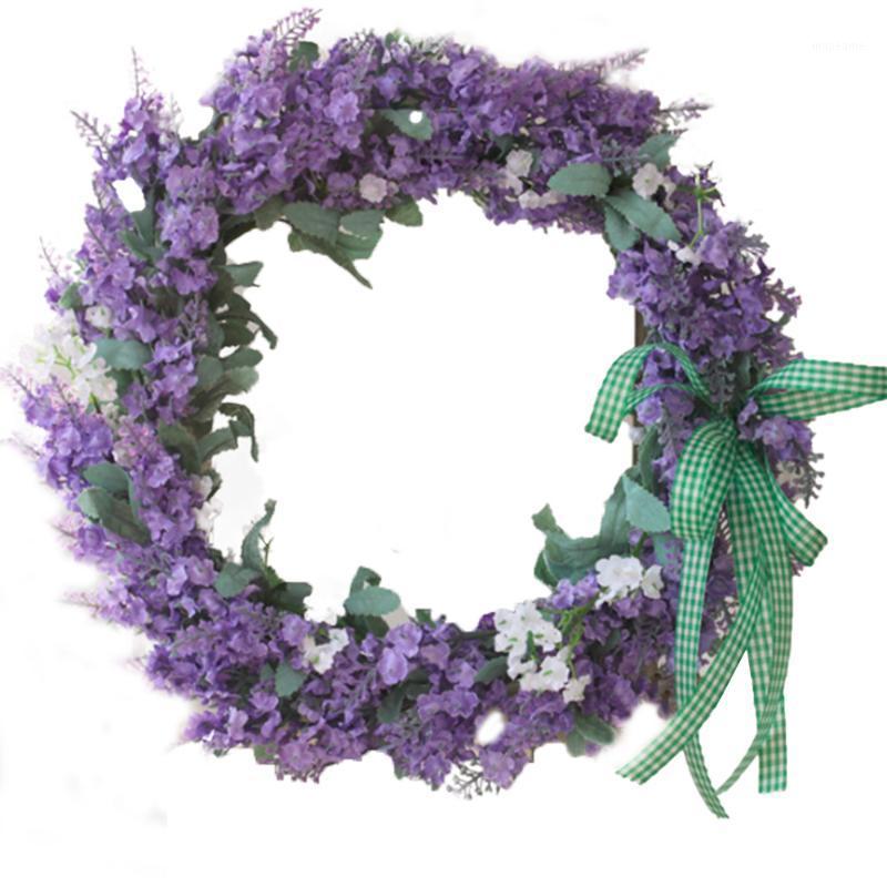 

Artificial Lavender Wreaths Lavender Flower Wreath for Front Door Floral Welcome Door Wreath Wall Wedding Window Decor Apr61, C 30cm