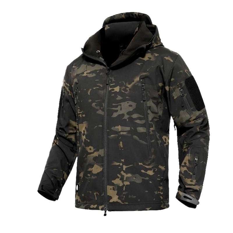 

Military Jacket Men Winter Camouflage Tactical Waterproof Windbreaker Hooded Male Camo Coat Plus Size 5XL Bomber Army Jacket Men 201128, Black