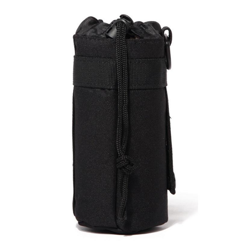 

Tactical Water Bottle Pouch Molle Canteen Kettle Carrier Waist Bag Outdoor Travel Fishing Camping Hiking Hunting Water Holder, Black