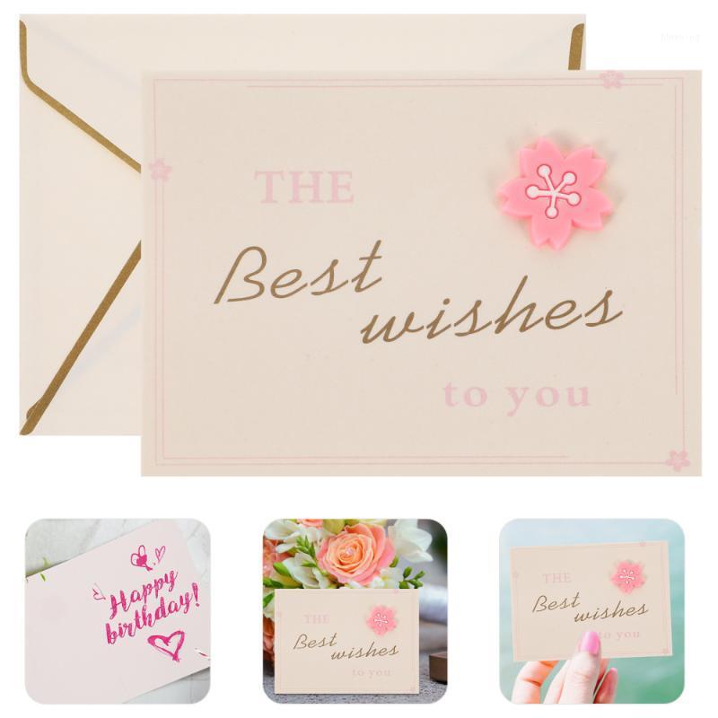 

10pcs Valentine's Day Blessing Cards Heart Greeting Cards (Floret Mode Envelope)1