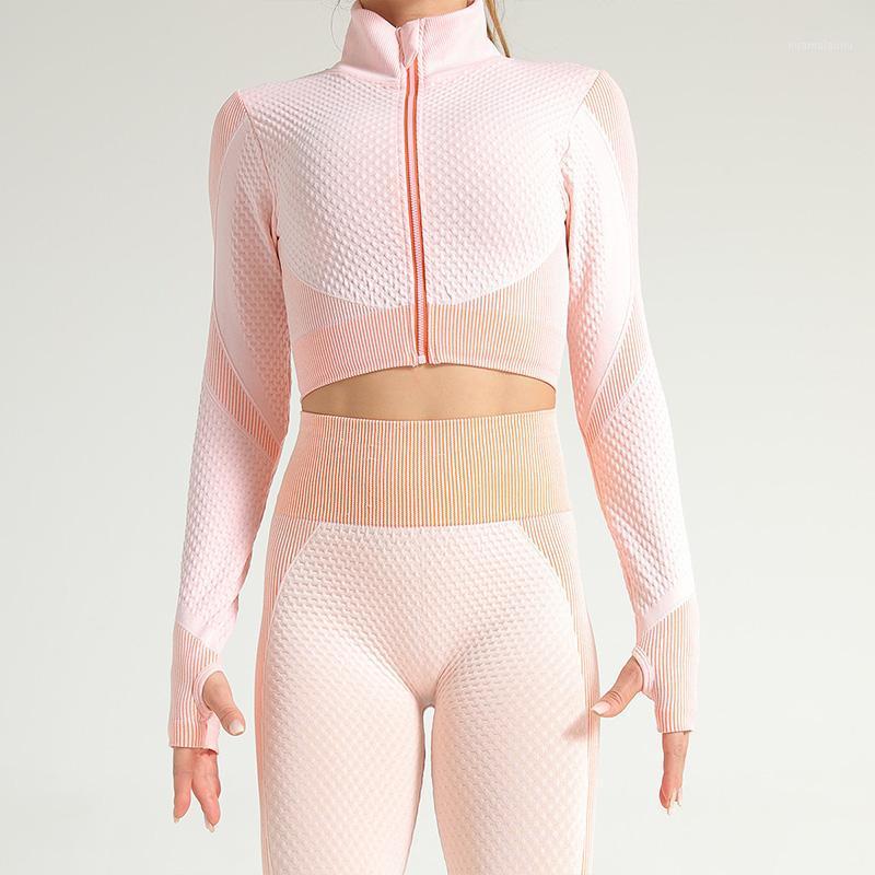 

Para Praia Crochet Yoga Set Long Sleeve Sportswear Breathable Running Suit Fitness Clothing Women Gym Leggings Hip Lift Workout1, Pink bra