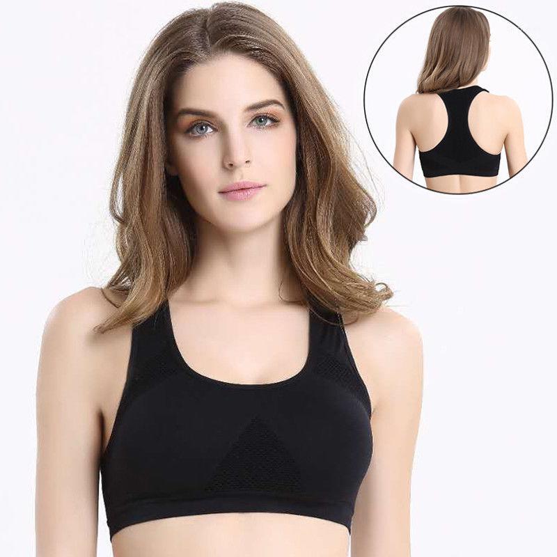 

New Women Fitness Yoga Sports Bra For Running Gym Shake Proof Underwear Seamless Fitness Top Bras1, Black