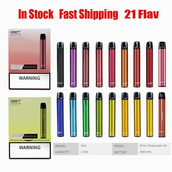 

Authentic IGET Shion Disposable Pod Device 600Puffs 400mAh 2.4ml Prefilled Portable Empty Vape Stick Pen Bar Max Air Puff Kit 100% Originl