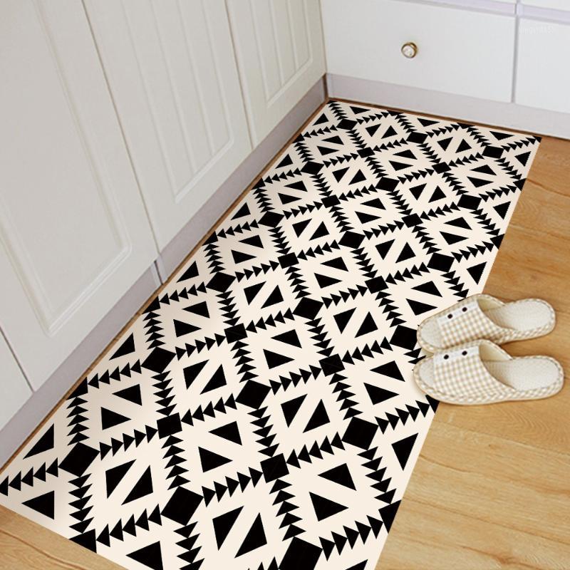 

60X120CM Fashion Abstract Geometric Black White Self adhesive Wallpaper PVC Waterproof Floor Sticker Home Decor Bedroom Sticker1, Db100