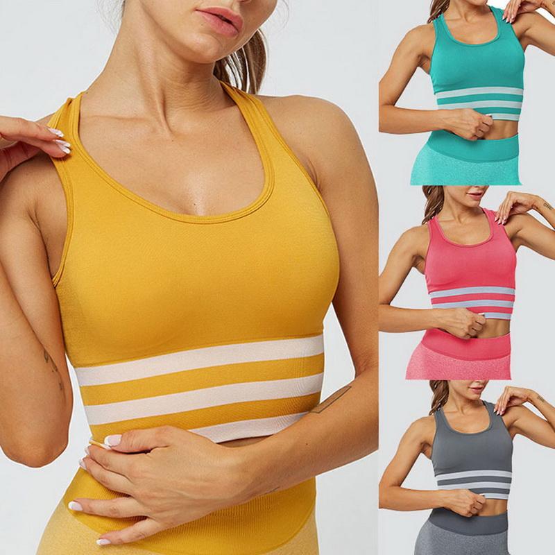 

Vertvie Push Up Slim Fitness Running Tops Padded Strappy Sports Bra For Women Cross Back Medium Support Workout Running Yoga Bra, Red