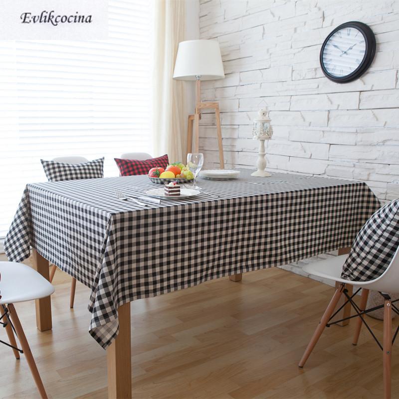 

Free Shiping Black White Plaid Tablecloth Cover Linen Toalha De Mesa Nappe Rectangulaire Concise Manteles Para Mesa Tafelkleed