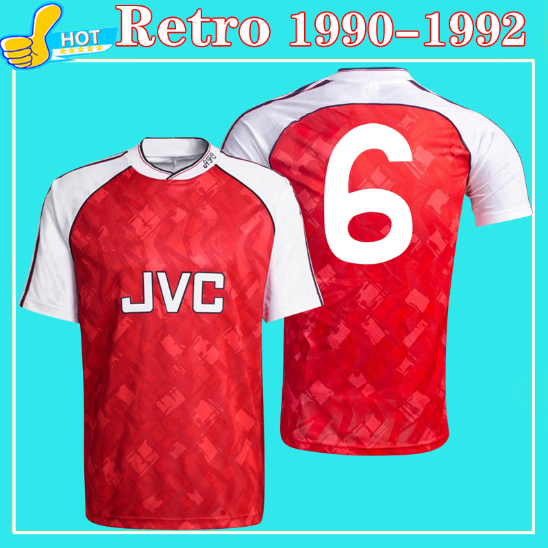 

Retro Soccer Jerseys Arsen Gunners 1990 1992 Season Home WRIGHT George Graham 90 92 Classic Football Shirt, 90-92 home