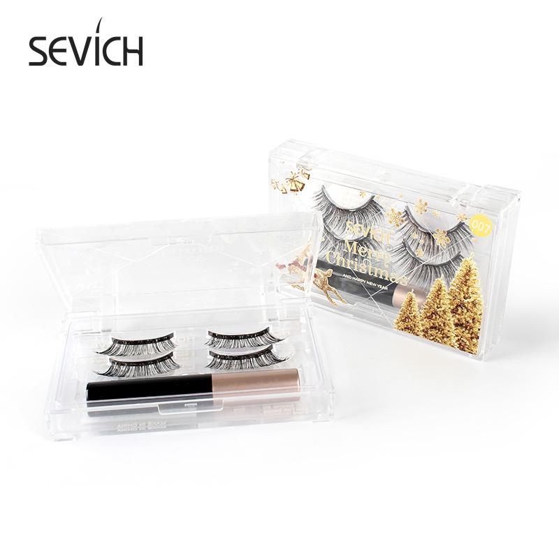 

2 Pairs Of 3D Magnetic Natural Long False Eyelashes Set Magnet Eyelashes With Silky Black Eyeliner Liquid Pen Makeup Set
