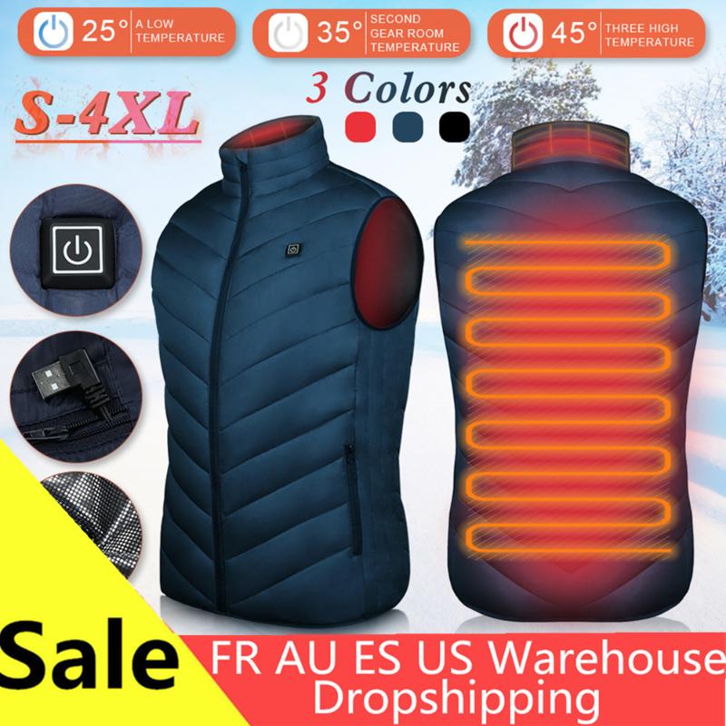 

Winter Outdoor Men Electric Heated Vest USB Heating Vest Winter Thermal Cloth Feather Camping Hiking Warm Hunting Jacket, Red
