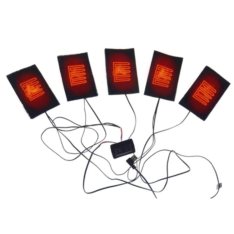 

Clothes Heating Piece Intelligent Dual Control Silicone Button Heating Piece Down Jacket Cotton Vest Acces, Black