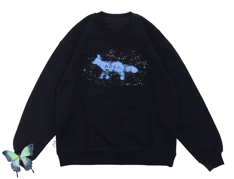 

2021 New Badge Men Women High Quality Fleece Ader Error Fashion Casual Sweatshirt Fast Shipping M1ne, Black