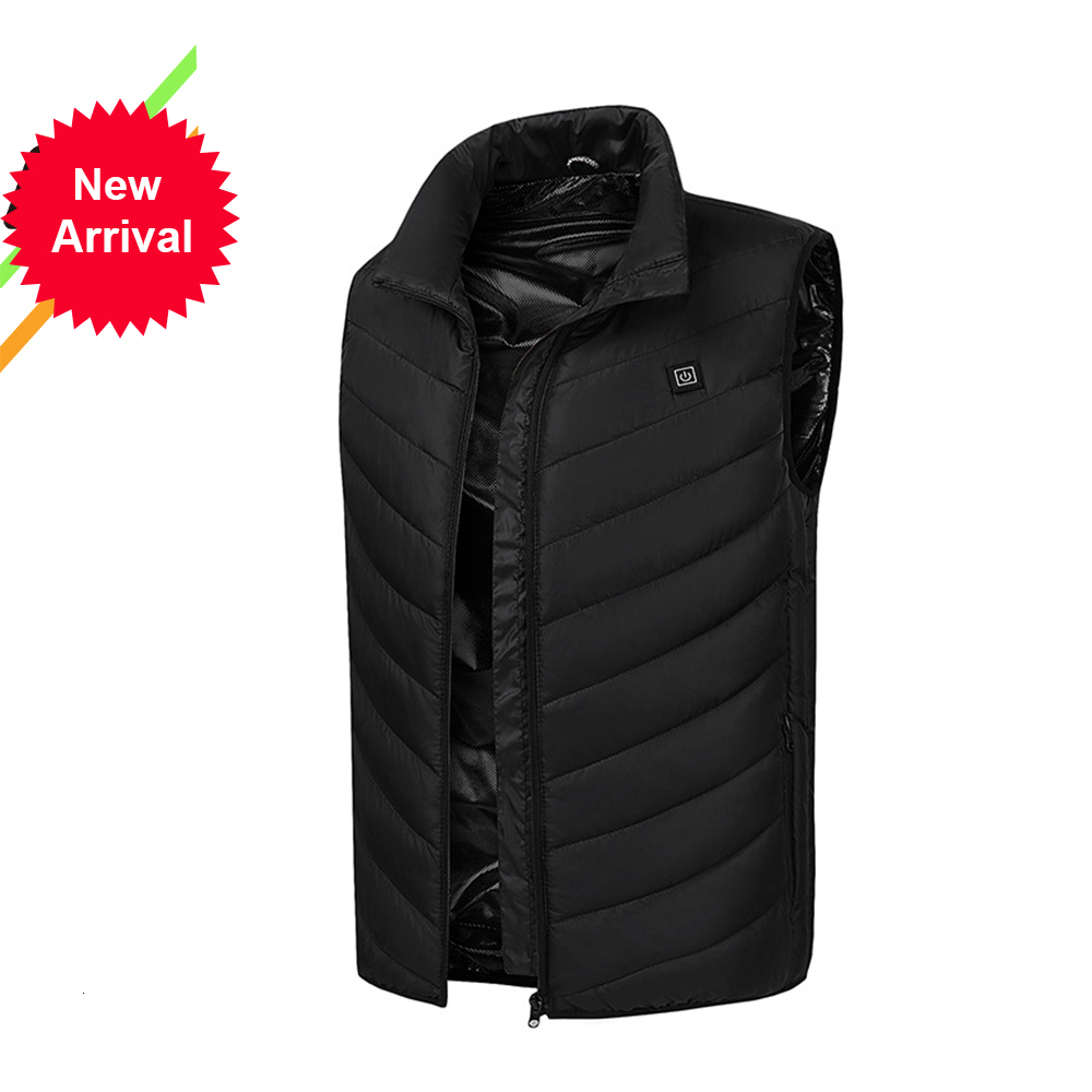 

2021 Kb New Winter Electric Heating Men's Coat Fashion Warm Outer Wear Hot Cotton Vest Casual Sleeveless Jacket Swl0, Black hat grey