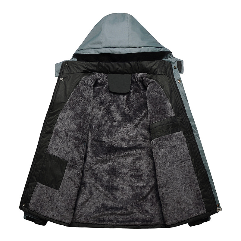 

2021 New Oversize 5xl Winter Fleece Military Jackets Men Windproof Waterproof Outwear Parka Mens Windbreaker Army Raincoat Coat X2ay, Black