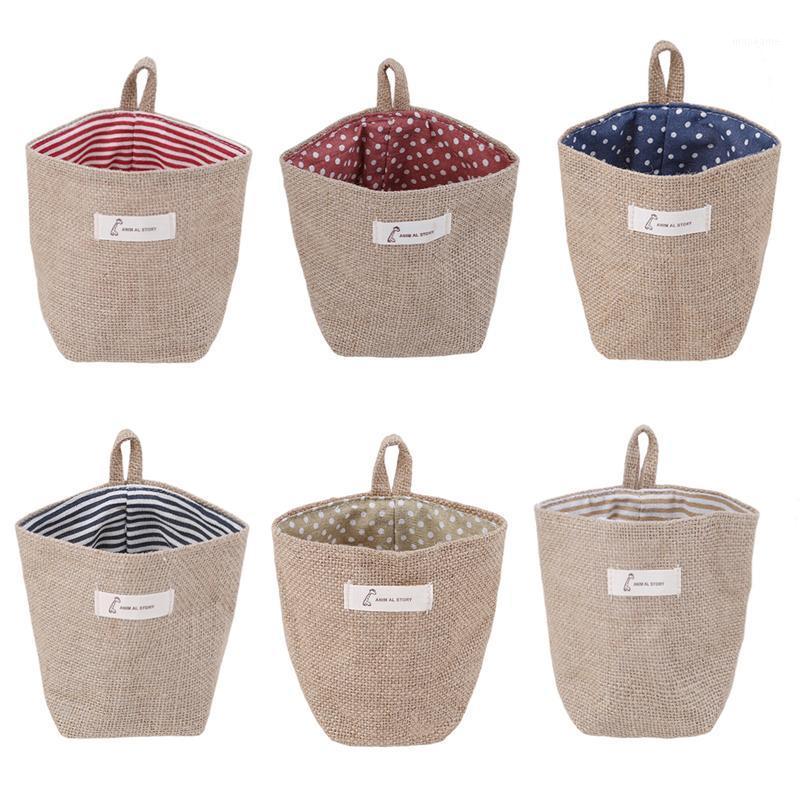 

Hanging Grocery Storage Bag Cloth Flower Pot Basket Household Sundries Toys Organizer Case Living Room Storage Sack Cloth Bags1