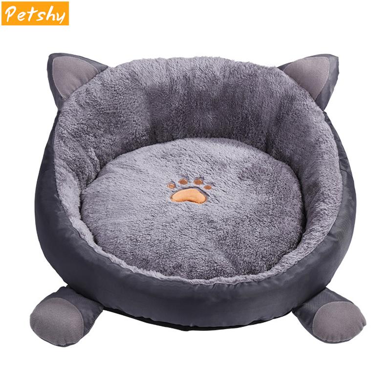 

Petshy Round Pet Dog Cat Beds Sleeping Mats Soft Comfortable Thick Plush Animal Puppy Cushion Sofa Washable Cats Nest Kennel