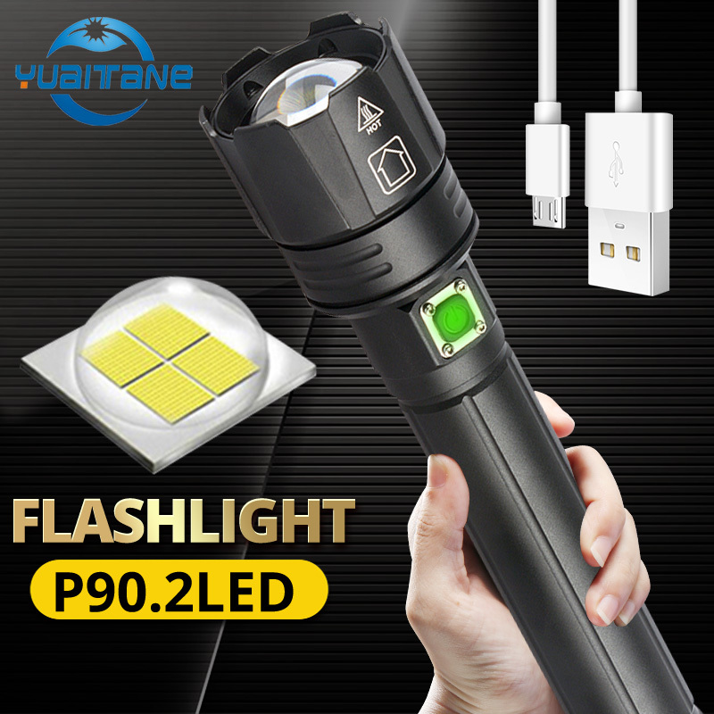 

2020 Seller recommend 300000lm XHP90.2 Powerful LED Flashlight zoom torch USB Rechargeable use 18650/26650 battery for outdoor Y200727