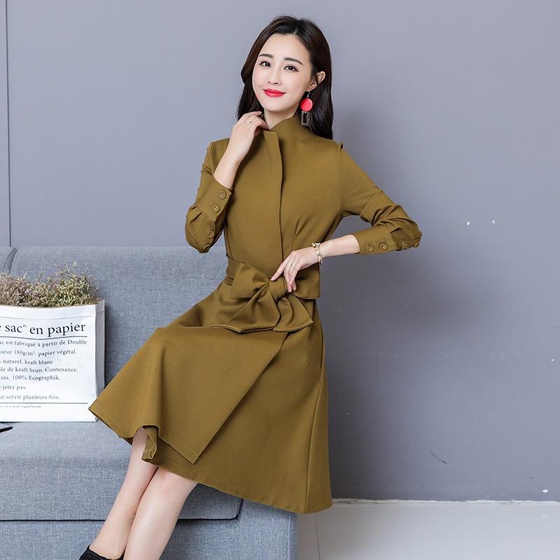 

Autumn Trench Coat Women Outwear Belt Female Black Long Coats For Ladies New Korean Fashion Women Overcoat Femme DD2329