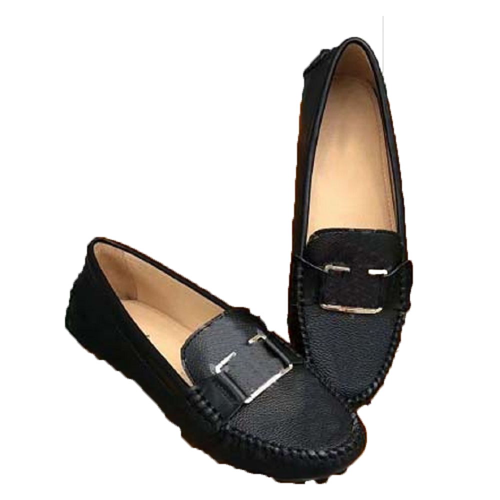 

Classics Loafers Women Dress Shoes flat sneakers Canvas and Real Lambskin Loafer two tone cap toe Fashion casual shoe home011 07, Black