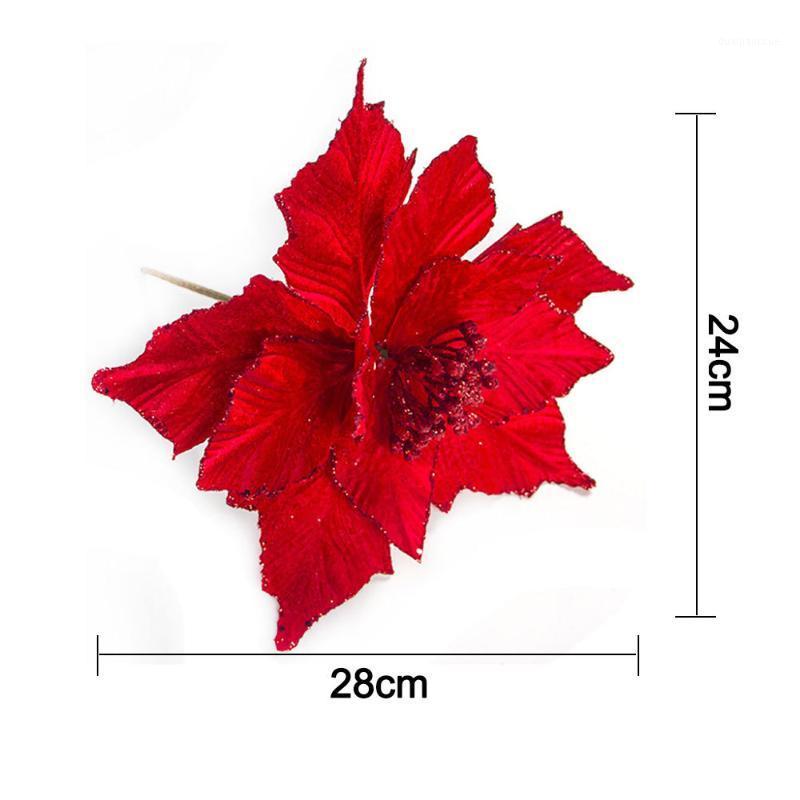 

Creative Flower Arrangement Christmas Decorations Fake Blooms Flowers Household Artificial Flowers Home Christmas Tree Decor1, Red