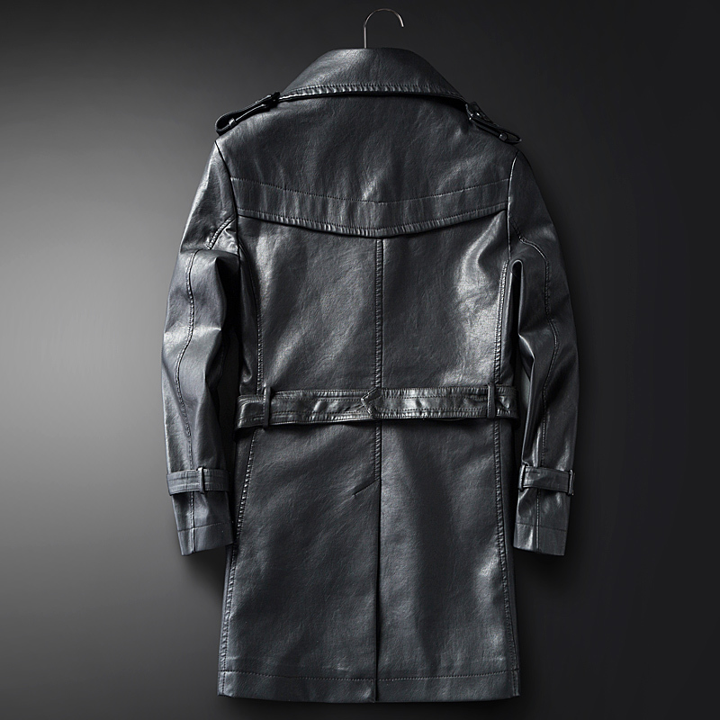 

2021 New Mens From Multi-pocket Jackets Pu Coat Asian Size Jacket Leather Men's Tag K203 U7E5, Black
