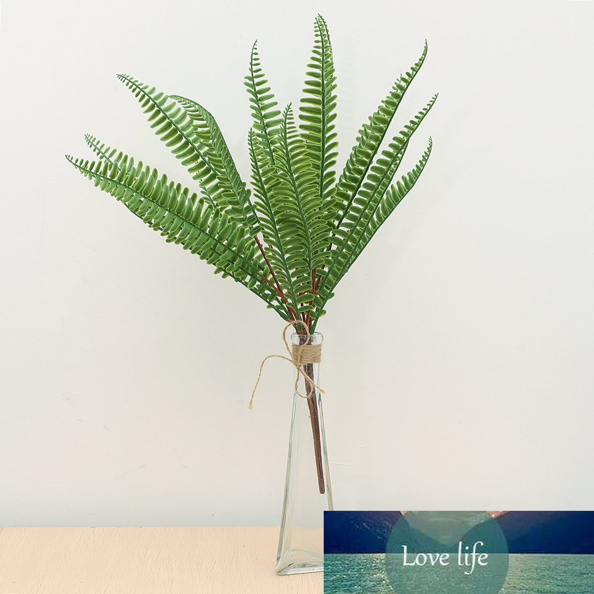 

Green Artificial Plastic Fern Leaf Bouquet Silk Green Plants Fake Persian Leaves Foliage For Home Wedding Flower Decor