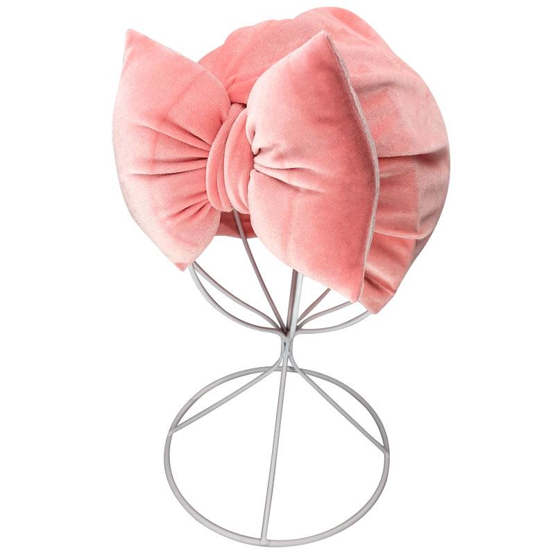 

Newborn Baby Girls Boys Velvet Bows Hats Beanie 2021 Spring Winter Cotton Soft Bonnet Hat Caps For Enfant Kids Child, Black