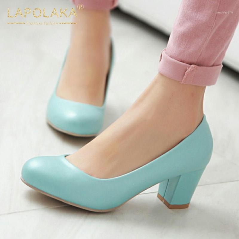 

Lapolaka 2020 New Design Large Size 43 Thick Heels Concise Office Ladies Pumps Slip On Elegant Dropship Spring Pumps Woman Shoes1, Red