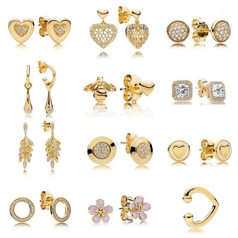 

Stud 2021 Fashion High Quality 1: 1 S925 Sterling Silver Love And Women's Luxury Jewelry With Bee Honeycomb Lace Charm Earring1