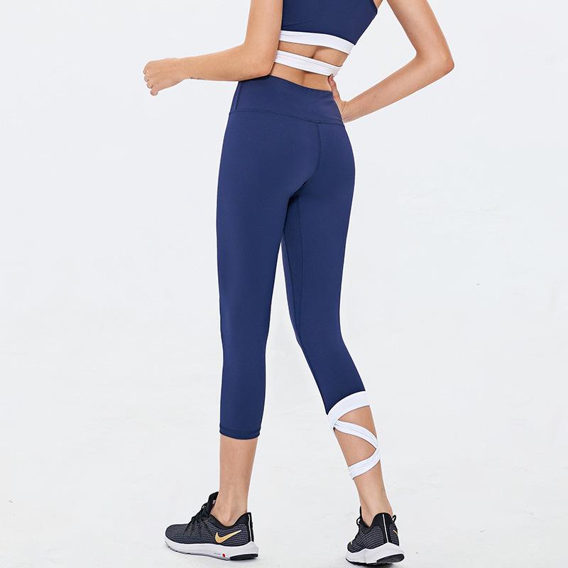 

Yoga Pants Personality Shaping Comfortable Breathable Fitness Dance Running High Waist Quick-drying Sexy Sports Cropped Pants, Gray