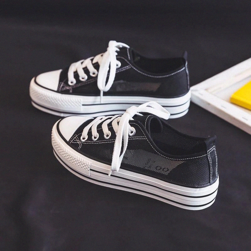 

Women Breathable Canvas Shoes Fashion Sneakers Casual Flats White Shoes Korean Style 2020 Summer New High Quality Sport Women #fm4a