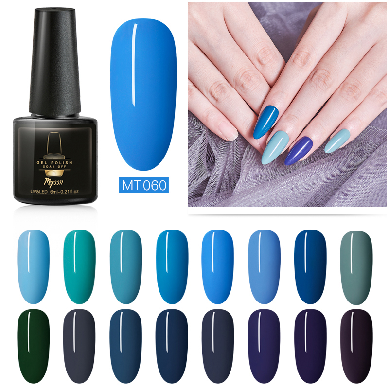 

Mtssii 6ML Blue Series Color Gel Nail Polish Soak-off LED UV Nail Varnish Gel UV Polish Semi Permanent Lacquer, As05622