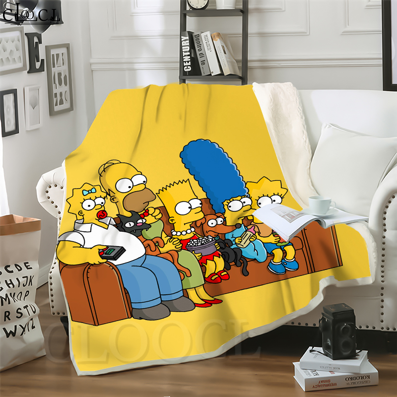 

CLOOCL Anime Cartoons The Simpsons 3D Print Harajuku Air Conditioning Blanket Sofa Teens Bedding Throw Blankets Plush Quilt