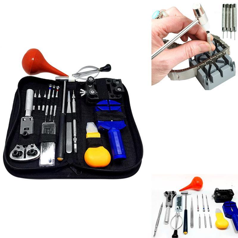 

Wholesale-16PCs/Set Professional Watch Repair Tool Kit Portable Watchmaker Pin Remover Hammer Pliers Opener Adjuster Universal Watch Tool1