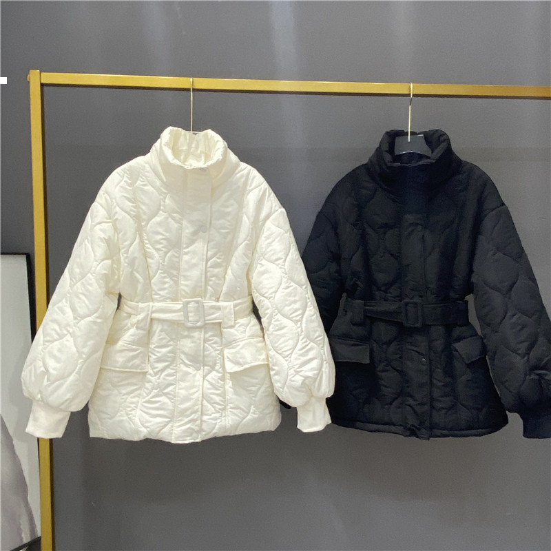 

New Hot 2021 Plaided Belt Woman Autumn Winter Jacket Kpop Style Women' Clothes Zkxw 7Y98, Black