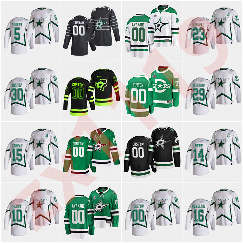 

Dallas Stars 2021 Blackout Reverse Retro Jersey Jamie Benn Tyler Seguin Heiskanen Radulov Kiviranta Pavelski Bishop Khudobin Zuccarello, As pic