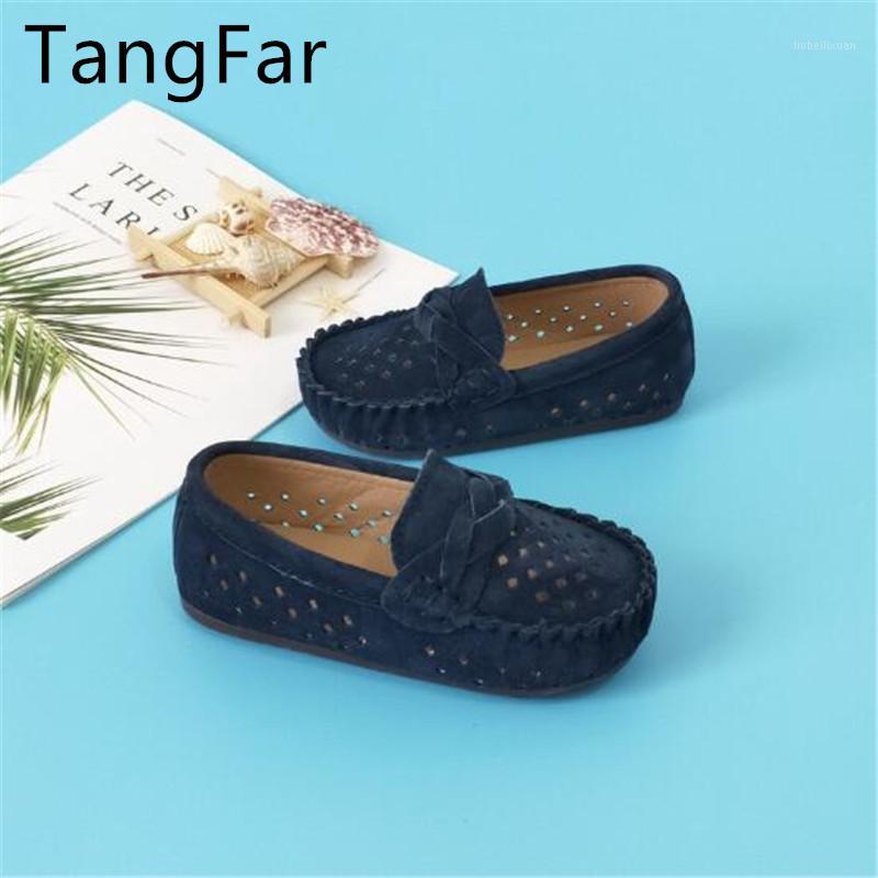 

Hollow New Boys' Shoes Non-slip Beef Tendon Bottom Genuine Leather Baby Student Performance Shoes Moccasins1, Blue