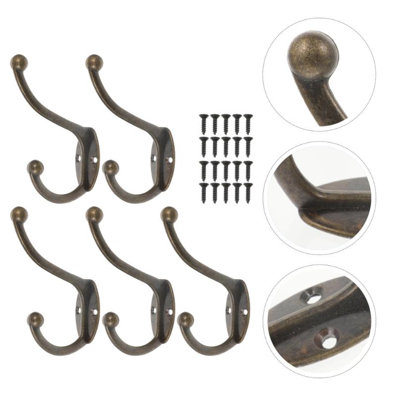 

5pcs Iron Hooks Wall-mounted Hanging Hook Bathroom Pothook Trace Nail Hooks