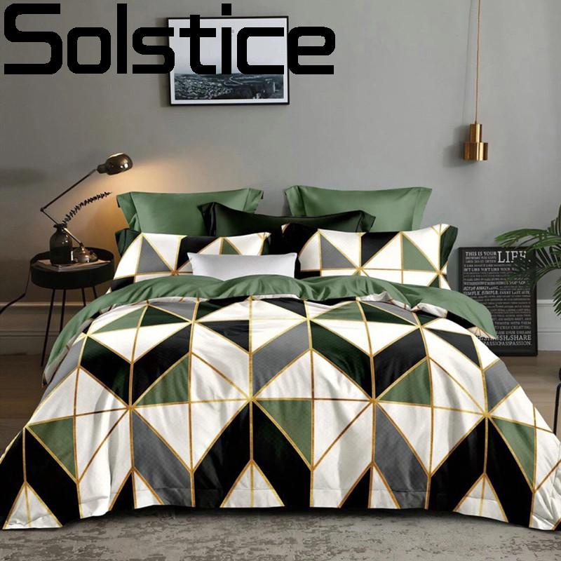 

Solstice 3D Bed Linens Luxury green Geometric Rhombus Lattice bed Duvet Cover Pillowcase Quilt Cover Comforter Queen Size, 13