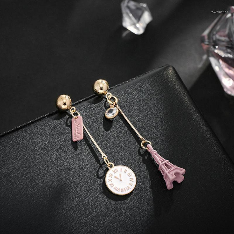 

Hot sale Korean sweet and temperament Asymmetric long tassel earrings women fashion long earrings for young ladies1