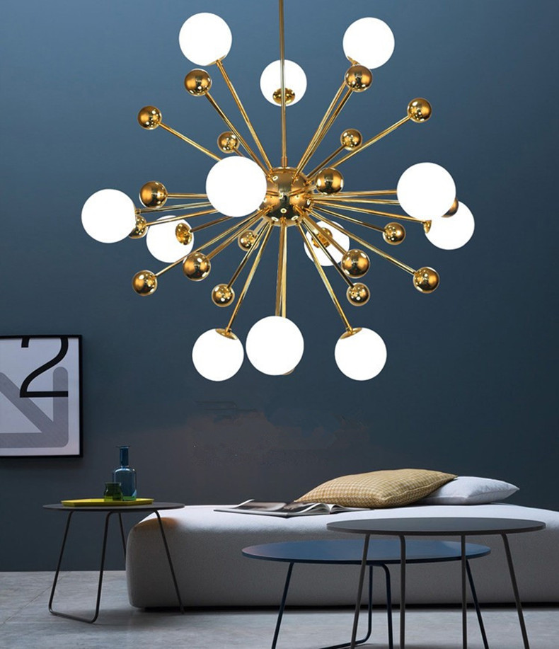 

Modern Loft Art Style Dandelion Chandelier Creative Gold Warm Bedroom Dinner Living Room Bar G4 Hanging Light Fixtures