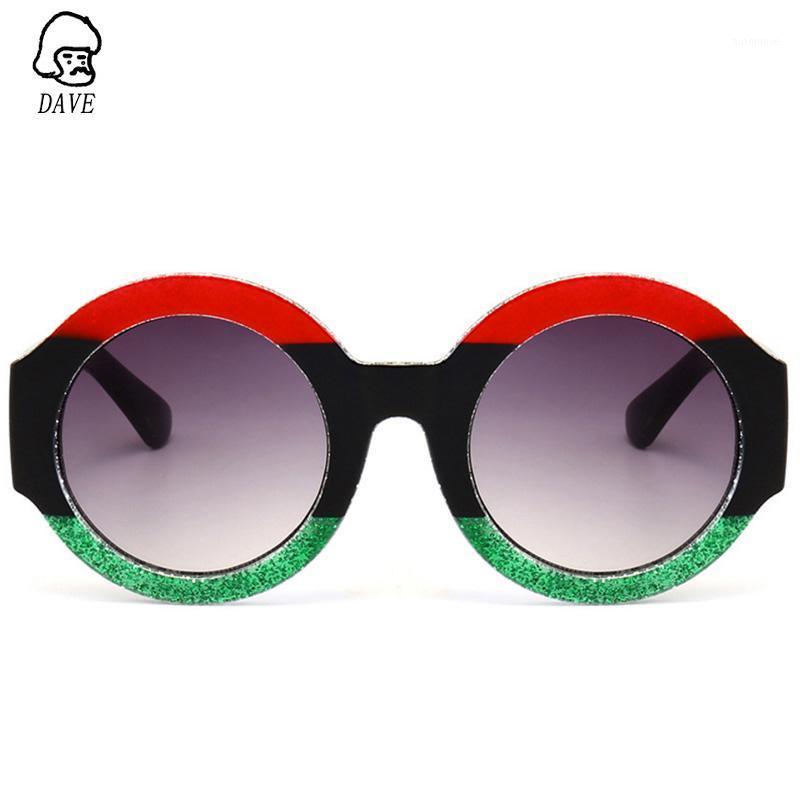 

DAVE Luxury Vintage Round Sunglasses Women Brand Designer Tricolor Frame Circle Round Sun glasses Female UV4001