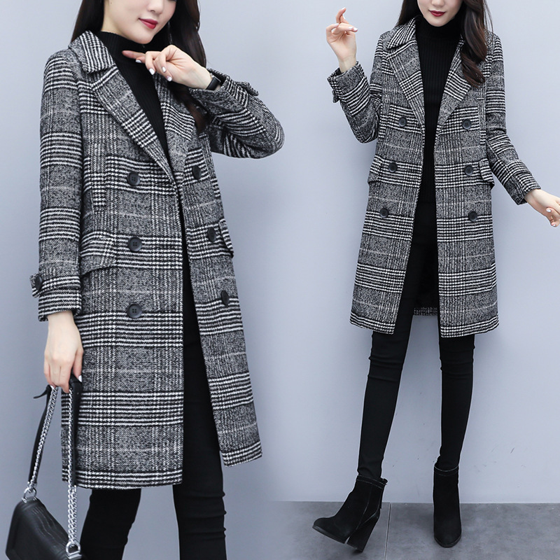 

2021 Autumn and New Winter Mid-long Female Coated Cotton Thick-thick Elegant Hound Fashion Suit Gulp Wool SPX5, Games