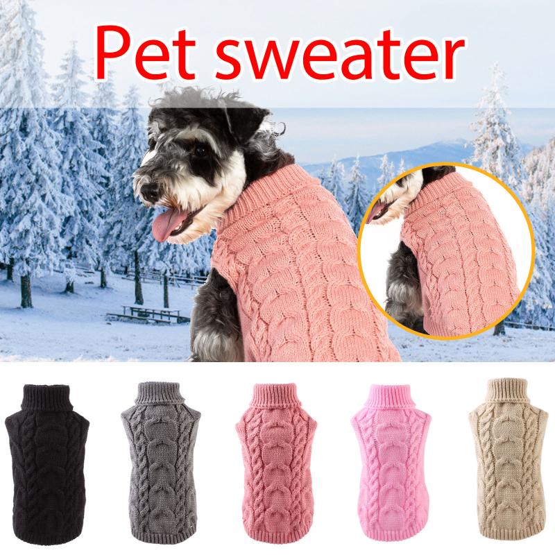 

Pet Sweater Casual Pets Dog Clothes Warm Coat Jacket Winter Warm Knitted Pet Clothing For Small Medium Dogs Supplies -XL, Gray