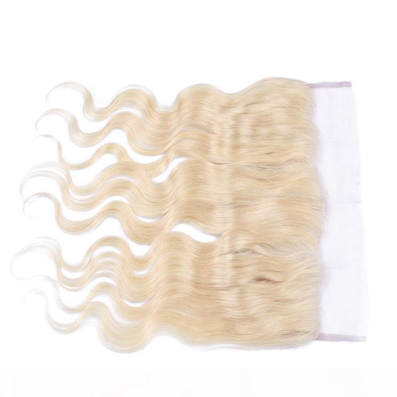 

#613 Blonde Virgin Brazilian Hair 13x4 Ear to Ear Full Lace Frontals With baby Hair Bleach Blonde Body Wave Wavy Lace Frontal Closure