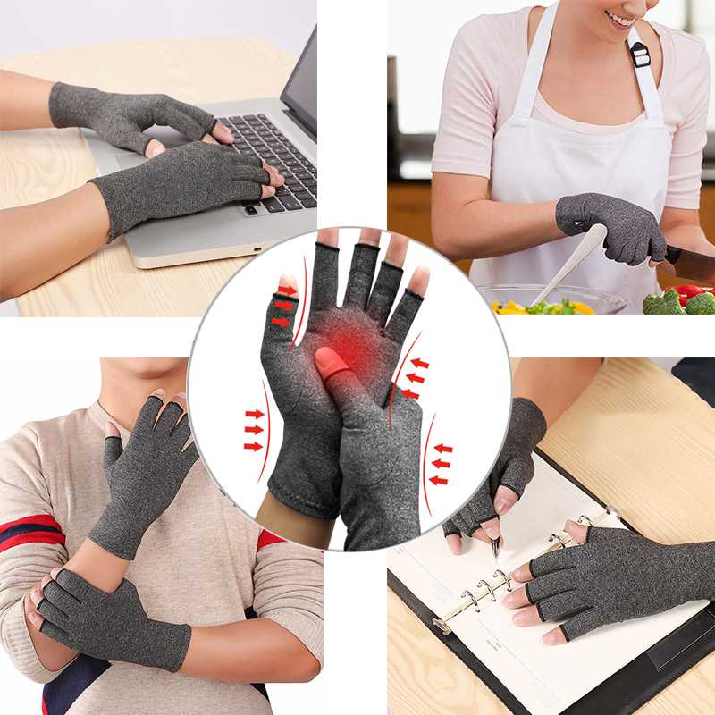 

Gloves Magnetic Health Compression Therapy Gloves Arthritis Fingerless Rheumatic Compression Hands Anti-Arthritis, As pic