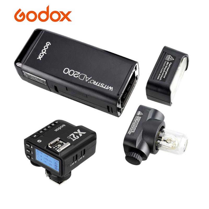 

Godox AD200 Pocket Flash+X2T-C E-TTL II Wireless Flash Trigger MiniL Speedlite+2 Light Head Transmitter for DSLR Camera